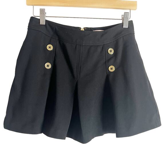 Juicy Couture Black Sailor Button Pleated A-Line Mini Skirt Y2K Size 2 - Picture 1 of 6